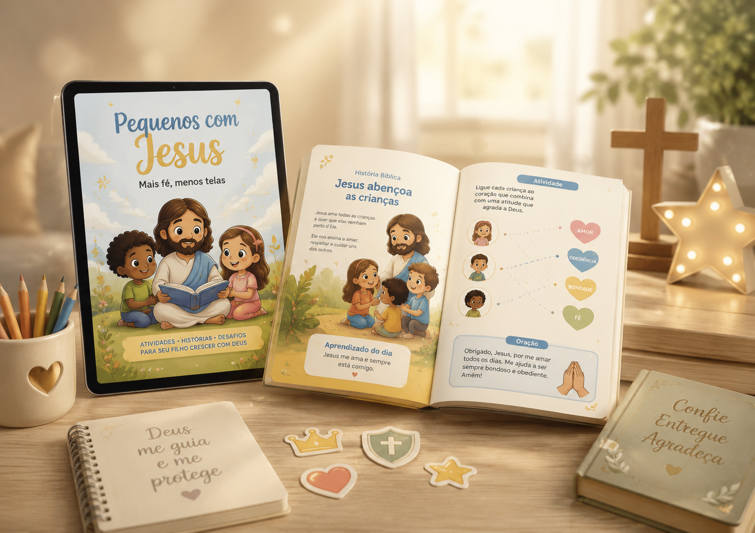 Mockup premium do material cristão infantil